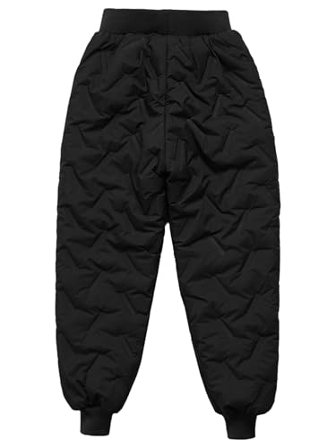 Jugaoge Kids Boys Girls Fleece Padded Pants Quilted Casual Joggers Sweatpants Outdoor Trousers with Pockets4