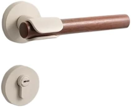 Zinc Alloy Door Lock Bedroom Door Handle Indoor Silent Lock(Gray-Magnetic Lock)