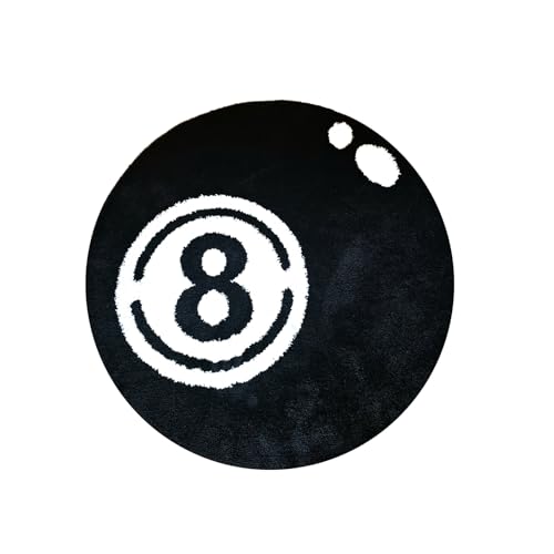 Wokii Tappeto per 8 palline,Tappeto nero rotondo,Lavabile,morbido e soffice per camera da letto,soggiorno,camera dei bambini decorazione tappeti Tappeto Antiscivolo (Ferroso, 60×60cm)