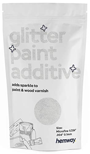 Hemway MICROFINE Glitter Paint Additive Emulsion Water Based Paints 100g (White)
