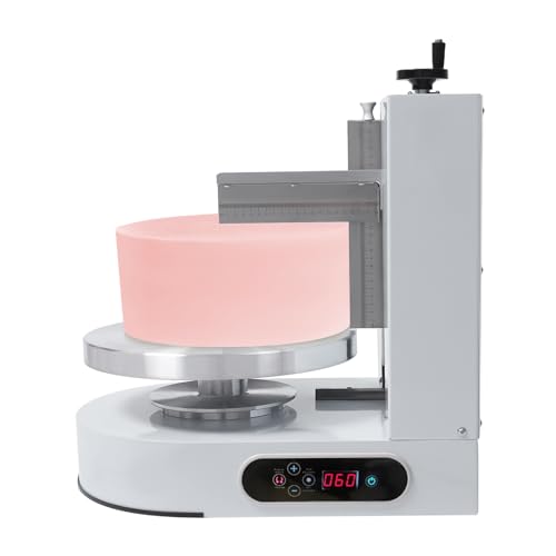 Unnsiapit Cake Decorating Machine, 200W Electric Cake Cream Spreading Coating Machine with Adjustable Scraper, Turntable Cake Frosting Smoother, for 4-12in Cake, 60-320RPM (White)