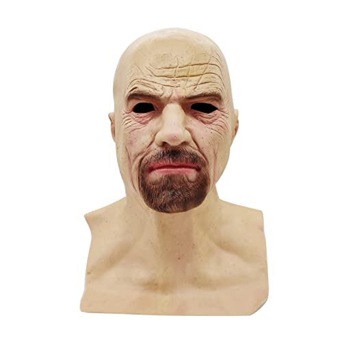 Skrämmande Gammal Man Ansiktsskydd för Cosplay - Gimocool