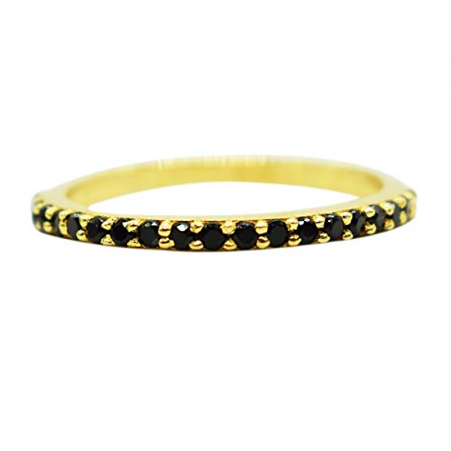 Bague onyx noir en argent 925 plaqué or avec finitions haute joaillerie