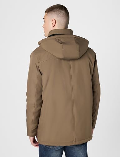 Image of Calvin Klein Men's Hooded Performance Soft Shell Jacket with Bib