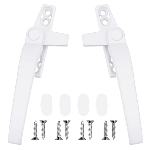 Universal Window Handle Replacement Kit White Double Glazing Window Handles with Fixing Screws Right/Left Hand for Home Office Room Inside Outside Windows