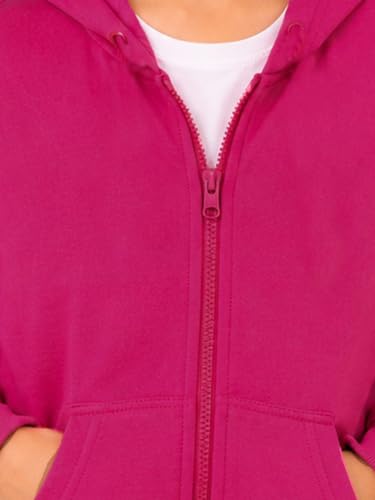 Image of Unisex Kids Solid Full Sleeve Zip Front Open Hooded Sweatshirt