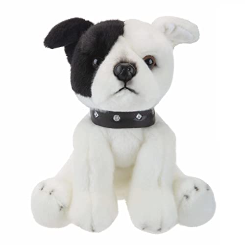 PMS VFM – Staffordshire Plüschtier Weißer Staffordshire Bull Terrier Hund 30 cm weiches Spielzeug – super Flauschige, luxuriöse lebensechte Stofftier-Teddy – Natural World Collection