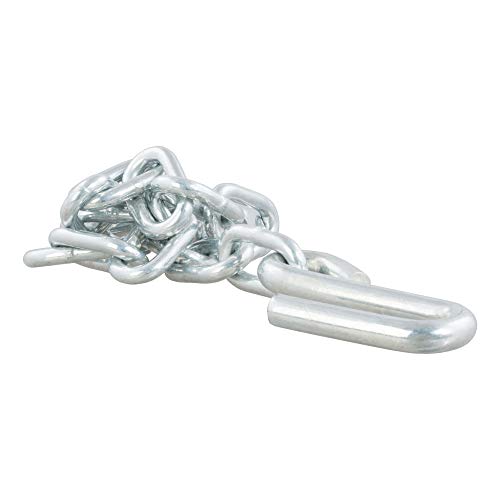 CURT 80040 27-Inch Trailer Safety Chain with 7/16-In S-Hooks 5 000 lbs Break Strength CLEAR ZINC