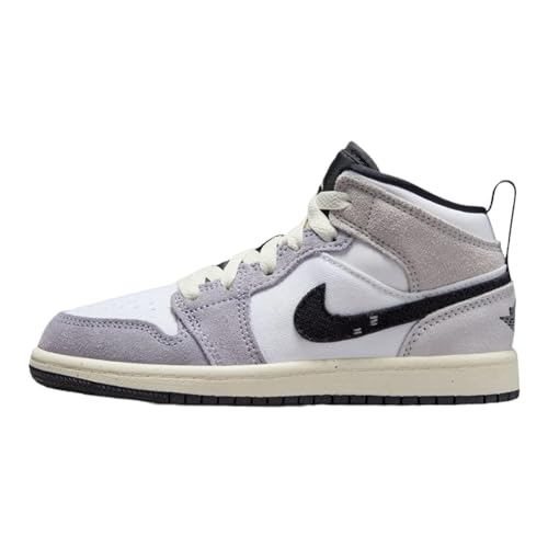 NIKE Air Jordan 1 Mid SE Craft PS Preschool Little Kids' Shoes 'Inside Out - Cement Grey' (FD9090 002)