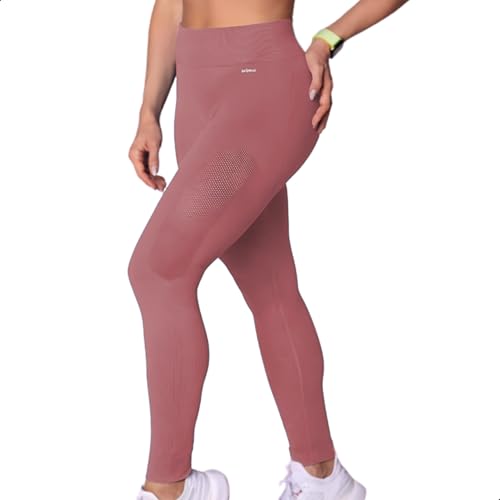 Legging Academia Poliamida Cintura Alta Microfuros Sem Costura Fi...
