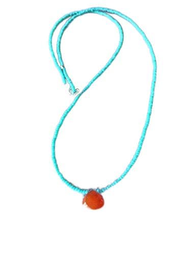 AAA++ Rare Quality orange CARNELIAN and turquoise blue seed beads necklace beaded friendship necklace gemstone 3-10mm Code- WAR11386