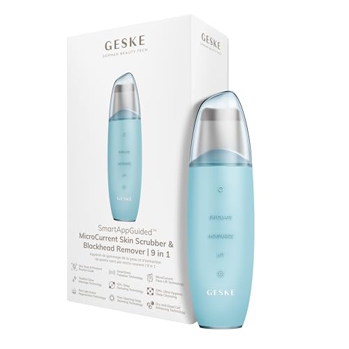 GESKE | SmartAppGuided MicroCurrent Skin Scrubber & Blackhead Remover | 9 in 1 | Skincare Tools | Face Cleaning | Anti Aging und Reinigung | Professionelle Gesichtsstraffung | Mitesserentferner