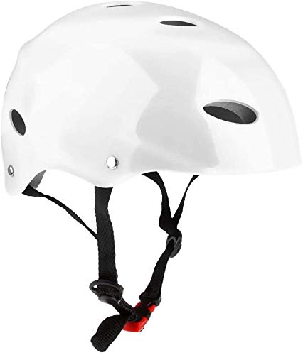 Tenlacum Vent Hard ABS Safety Helmet & EVA Liner for Water Sports Kayak Drifting Wakeboard SUP Paddleboard Skate (White)