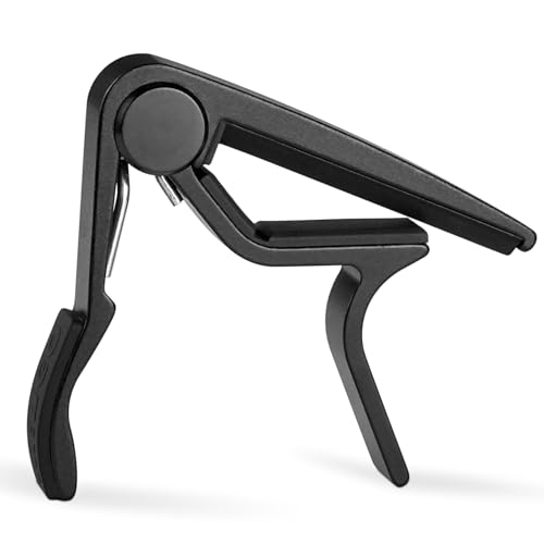 WiNGO Cejilla Guitarra Española Clásica Profesional Clasica Guitar Capo con 5 Púas, Negro.