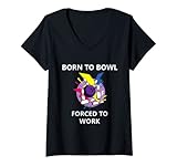 Photo Gallery donna born to bowl forced to work maglietta con collo a v Photo Gallery donna born to bowl forced to work maglietta con collo a v