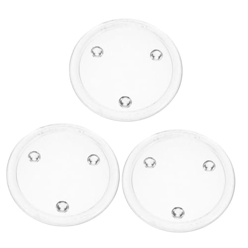 GALPADA 3 pezzi Piatti Portacandele Vetro Trasparente per e Tealight per Decorazioni e Centrotavola Moderne