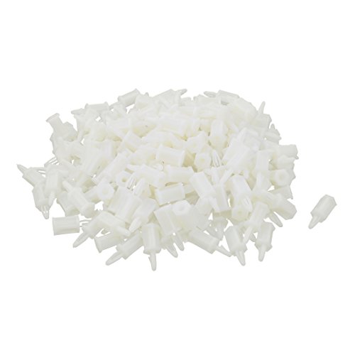 Aexit 200 Pcs Spacers & Standoffs Flame Retardant Nylon Screw Mount PCB Supports Spacers 12.5mm High