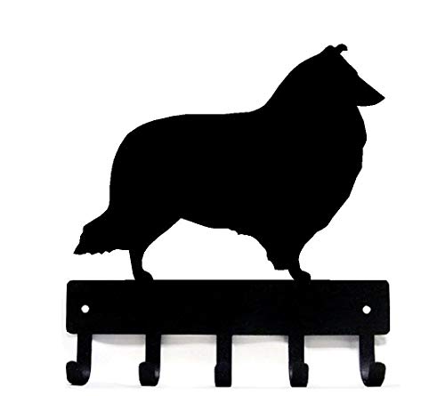 Sheltie Shetland Sheepdog #02 - Soporte para llaves de perro para pared, grande, 9 pulgadas de ancho, fabricado en Estados Unidos; regalo para los amantes de los perros