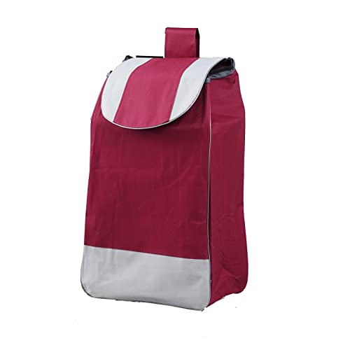 Koszyk na zakupy, 40L Wielokrotnego użytku torba Oxford, przenośna(Wine Red)