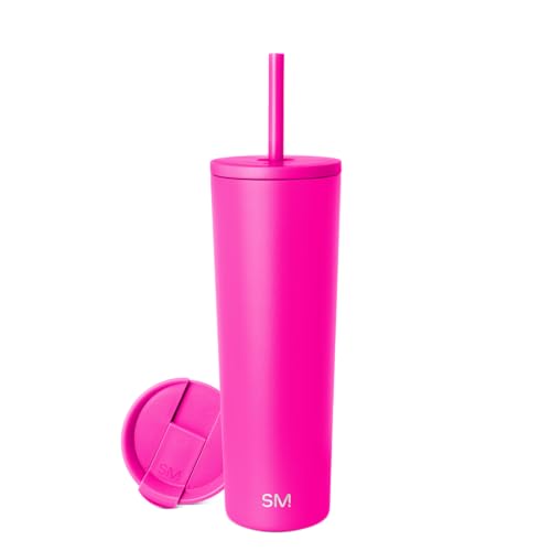 Image of Simple Modern Classic Tumbler with Straw Lid | Insulated Iced Coffee Cup Reusable Stainless Steel Water Bottle Travel Mug | Gifts for Women Men Her Him | 28oz | Raspberry Vibes