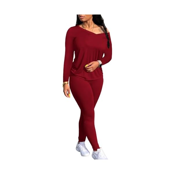 PINSV Women's Tracksuits 2 Piece Outfits Sweatsuits Long Sleeve Top Jogger Legging Pants Sets - Image 2