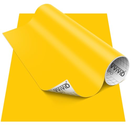 VViViD DECO65 Yellow Matte Permanent Adhesive Craft Vinyl (12 x 7ft)