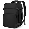 ZOMFELT Travel Backpack for Women Men, Carry on Backpack, TSA 15.6 inch Laptop Backpack Flight Approved, Personal Item Travel Bag Nurse Bag Casual Daypack for School Weekender Business Trip, Black