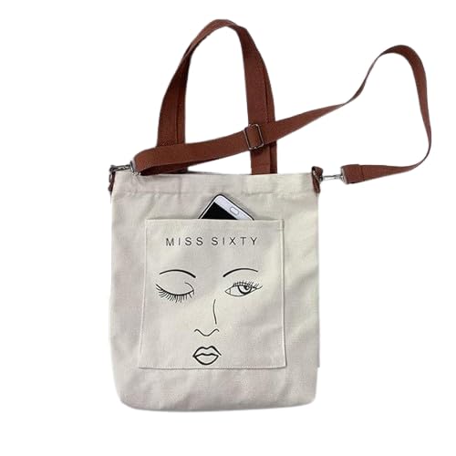 Image of Cotton Tote Bags for Women, College Bag for girls With Inner & Outer Pockets, Utility Tote bags for Shopping, Travel & Daily use