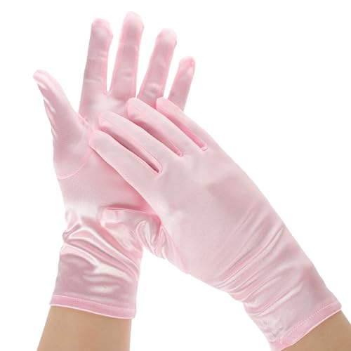 3pairs Boys and Girls Dress Gloves Elegant Pink Decorative Gloves for Parties Weddings and Ballet Charming Accessories for Little Girls4