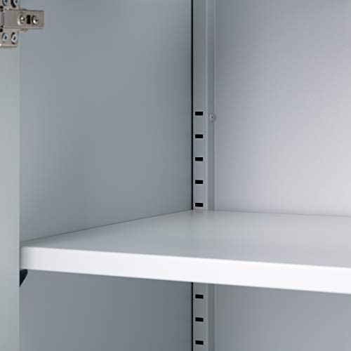 Norwood Commercial Furniture Stainless Steel Mobile Sanitation Station Cabinet for PPE Supplies- Rolling Storage Cart for Office, School, Home