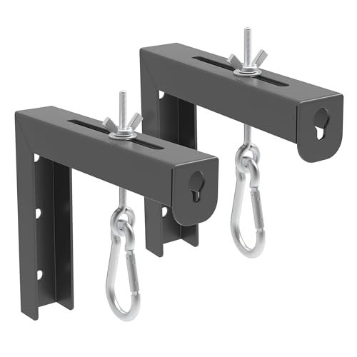 Soporte de pared para pantalla de proyector robusto en forma de L negro con extension regulable