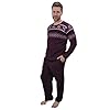 KRUXADER Mens Warm Thermal Fleece Loungewear PJ Pyjama Set Fairisle PJ's (Bylur Burgundy, 3XL) #2