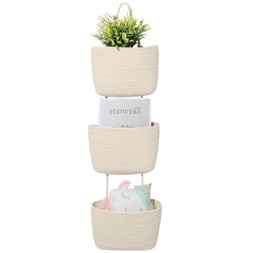 Cesta colgante tejida funcional Kichvoe con diseño artesanal elegante 2