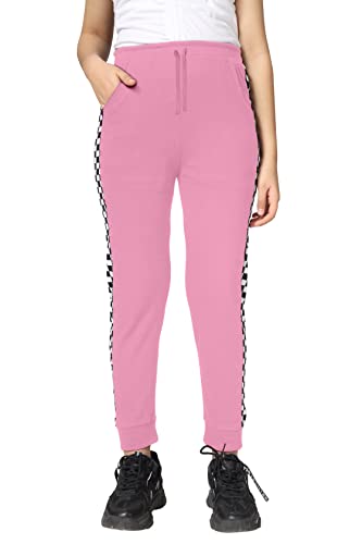 Image of KYDA KIDS Girls 100% Cotton Chess Print Track Pants | Elastic Waist Regular Fit | Soft Breathable Kids Casual Wear with Side Pockets Multicolor (Pack of 1)