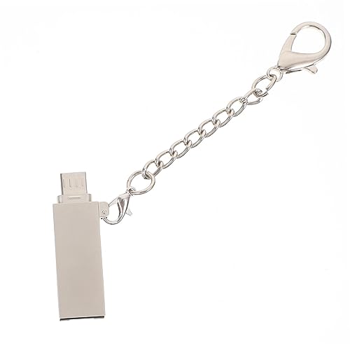 UKCOCO 1 Pieza Convertidor de Datos Lector de microtarjetas Adaptador Lector microusb Lector USB Lector portátil Lector de Memoria aleación de Aluminio Plata