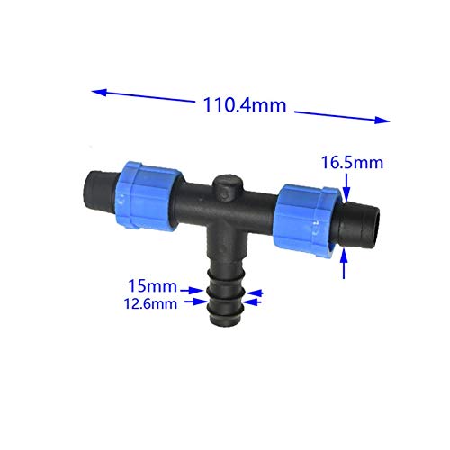 Conector de unión en forma de T de 16 mm a 1/2 pulgada para sistema de riego 6