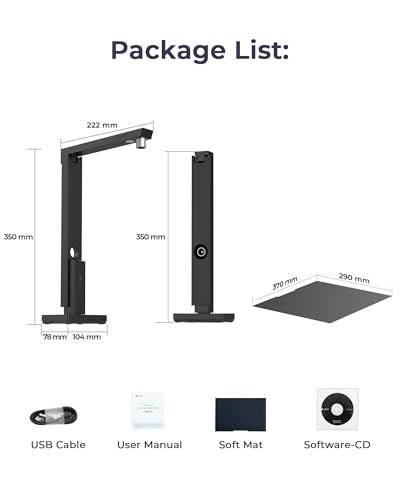CZUR Lens 1200 Pro Portable Document Scanner Vertical Scanners for documents, A4 Flatbed Scanner, Fast OCR Scanner 1s/Page, 12 MP Scanning Camera, Easy-to-Use for Mac & Windows - Image 8