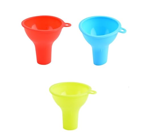 Feilguee 3 PCS Silicone Wide Mouth Funnel Food Funnels Flexible Condiment Sauce Canning Set for Jars Jam Spice Filling Bottles Liquid Oil and Powder