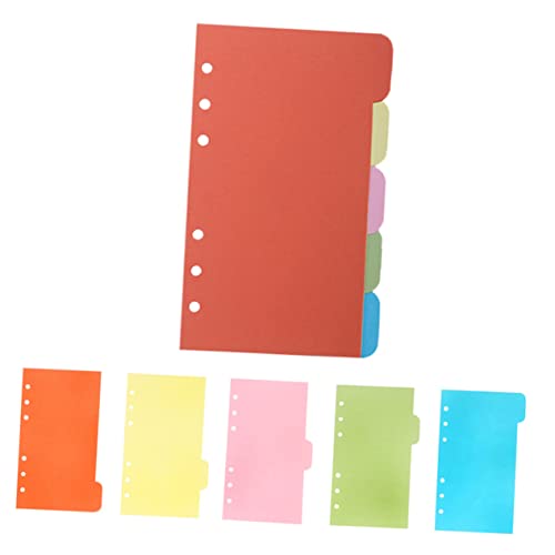 FUNOMOCYA 25個ノート仕切り 罫線入り 耐摩耗性厚紙 タブカード付き スパイラルノート対応 リフィル用紙 リングバインダー対応 学校 オフィス