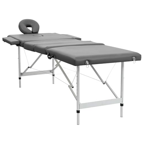 Vidaxl Lettino Da Massaggio A 4 Zone Telaio Regolabile Antisettico Tavolo Terapia Massaggiatore Shiatzu Reiki In Alluminio E Similpelle Antracite - 6