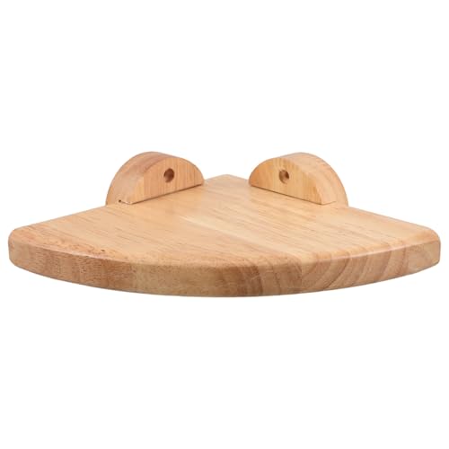 Estante de esquina de madera VANZACK beige triangular para organizar el baño 2