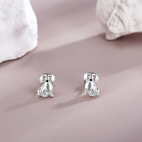 Dachshund Stud Earrings 925 Sterling Silver/Ross Gold Plated/Gold Plated Cute Dachshund Earrings Dog Jewelry Gifts for Women Mom Wife Dachshund Lovers2