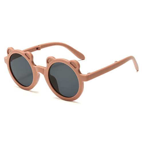 PUB Children's Bear Ears Folding Sunglasses for Boys and Girls Sunscreen Glasses Lovely Cartoon Children's Glasses