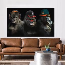 Affiche et impression de singe Dj Gorilla art mural moderne poster animal 60x80 - 2