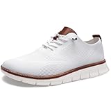 Wearbreeze Shoes for Men,Business Casual Shoes Mens,Comfortable Urban Dress Shoe for Men,Oxfords Mesh Sneakers,Breathable Upper Footwear,Lace-Up Lightweight Tennis Walking Shoe White