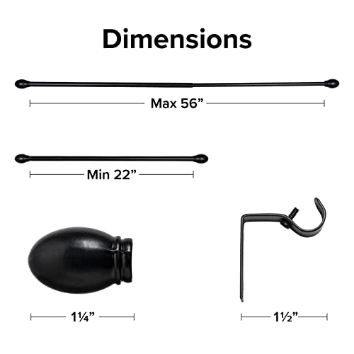 J. Thomas Petite Oblong Black Tapestry Rod Set #TOP2