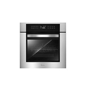 Empava 24″ Electric Convection Single Wall Oven 10 Cooking Functions Deluxe 360° ROTISSERIE with Sensitive Touch Control in Stainless Steel, Silver