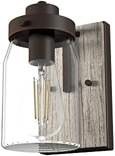 Hunter - Devon Park 1-light Onyx Bengal, Small Sconce Light, Dimmable, Rustic Style, for Bedrooms, Kitchens, Foyers, Bathrooms - 48017