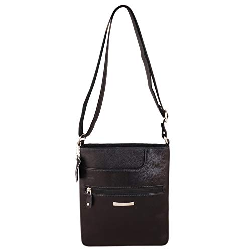 Mtuggar-Genuine-Leather-Sling-Bag-Unisex-Brown-SLB-8002-BRN-Black