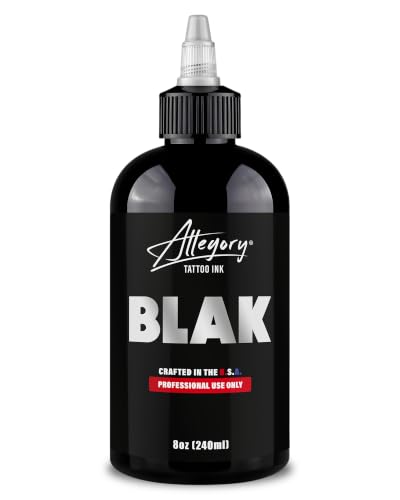 Allegory Tattoo Ink – Blak, Premium Black Tattoo Ink, Perfect for Lining and Shading, Smooth, Consistent Pigment, Vegan Friendly Tattoo Color, Organic Ink, Crafted in the USA, 8 oz
